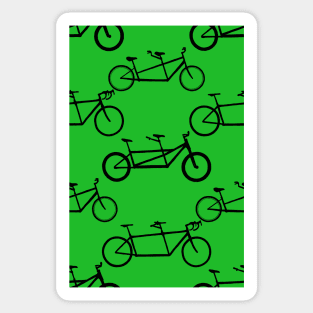 Tandem types pattern - black on green Sticker